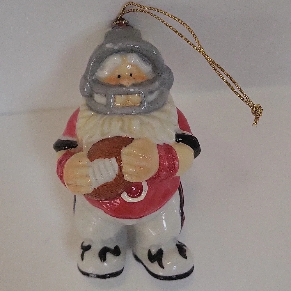 Mini Porcelain Santa Claus Number 8 Football Player